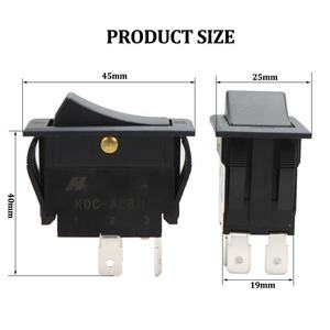 16A 250VAC KCD4开/关自动开关汽车电动IP40塑料黑色按扣2位置230V 4针摇臂开关 - Product Image 2