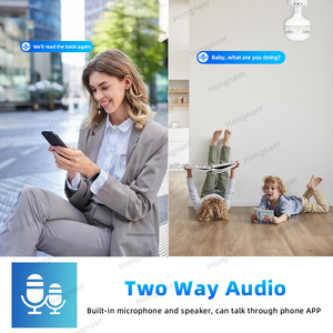 Hongnaer 3MP kablosuz akıllı projektör E27 ampul güvenlik kamera Pro Pro 360 derece panoramik 4G Sim kart WiFi CCTV ampul kamera - Product Image 5