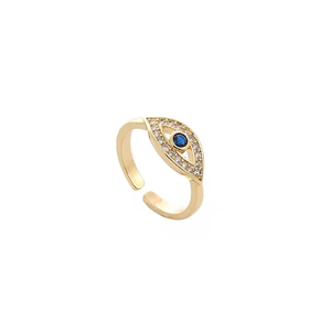Fashion S925 Sterling Silver Devil's Eye <b>Ring</b> Delicate Gold Plated Finger <b>Ring</b> for Women Jewelry Gift - Product Image 1