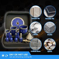 Couronnes de diamant en acier au carbone de qualité européenne professionnelle scie cloche ensemble de forets 6mm 8mm M14 pour carreaux de céramique de verre