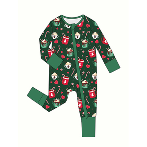 <span class=keywords><strong>Pijama</strong></span> de bambú con cremallera <span class=keywords><strong>para</strong></span> bebé recién nacido, pelele de Navidad, ropa de bebé - Product Image 3