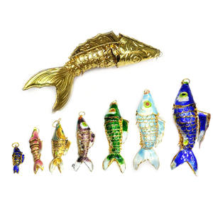 Liontin Ikan Cloisonne Tembaga Bergerak 4.5cm untuk Pembuatan Perhiasan DIY Harga Murah - Product Image 3