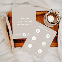 Tarjetas de instrucciones para el cuidado de velas impresas personalizadas Tarjetas de información para el cuidado de velas Tarjetas de visita para el cuidado de velas