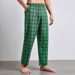 Pantalones de <span class=keywords><strong>pijama</strong></span> a cuadros informales para <span class=keywords><strong>hombre</strong></span>, ropa de dormir de lana <span class=keywords><strong>Polar</strong></span> con cremallera, cintura media y Parte delantera plana para dormir o uso activo - Product Image 3
