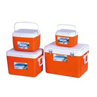 Lot de glacières isothermes 5L, 13L, 26L, 45L pour le stockage extérieur et le camping, en plastique orange et bleu, qualité alimentaire