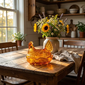 <span class=keywords><strong>Zuccheriera</strong></span> in Vetro a Forma di Gallina FLVC con Coperchio, Contenitore Decorativo <span class=keywords><strong>Vintage</strong></span> per Cucina e Tavola - Product Image 5