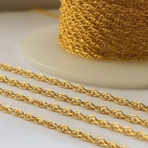 Chaîne en or 14K plaqué or, motif vague d'eau, 0,76 mm, bracelet côtelé <span class=keywords><strong>pour</strong></span> la fabrication de bijoux, en laiton durable, apprêts de bijouterie permanents - Product Image 1