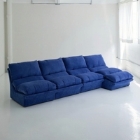 Canapé modulaire bleu Klein antique de designer, combinaison libre, petit canapé en velours côtelé royal pour la maison, meubles de salon