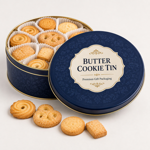 Boîte en métal pour biscuits au beurre, fabrication chinoise, emballage personnalisé pour biscuits danois, fournisseur - Product Image 5