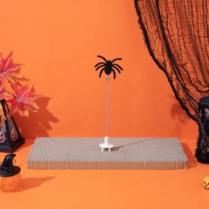 Jouet pour chat d'Halloween avec clochettes et base à gratter en carton, baguette interactive à ressort pour chats d'intérieur - Product Image 3