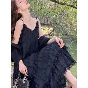 French Style Purple Lace Maxi Dress One Shoulder Breathable Summer Beach Cover Up For Vacation Leisure - Product Image 5