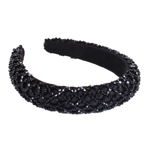 Diademas de cristal Hua Liyu, diadema gruesa de esponja con cuentas para mujer, tocado de moda multicolor HH0084 - Product Image 3