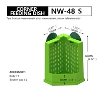 Nouveau plat d'alimentation de coin de bol d'insectes d'insectes vivants verts avec des ventouses fortes pour les reptiles