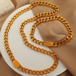 Unisex Titanium Steel Chain Necklace <b>Gold</b> Silver Color Everyday Wear Jewelry Fine Chains Necklaces - Product Image 2