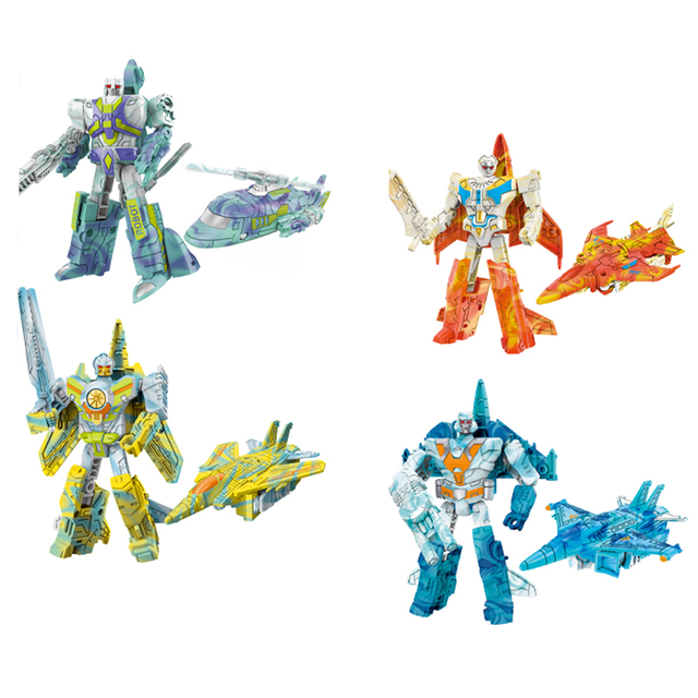 QS New Design Kids 2 in 1 Educational Deformation Robot Toys Plastic 4 Colors Transforming Airplane Set Toys for Children