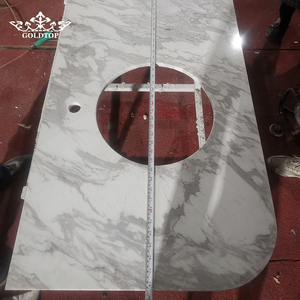 Plans de travail et dessus de vanité en marbre blanc Volakas poli Goldtop Stone OEM, populaires pour hôtels et salles de bain résidentielles - Product Image 5