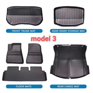 Tapis de voiture KADDEN toutes saisons de luxe en TPE, ensemble complet 3 pièces pour Tesla <span class=keywords><strong>Model</strong></span> <span class=keywords><strong>S</strong></span> <span class=keywords><strong>Plaid</strong></span> 2022, tapis de coffre - Product Image 4