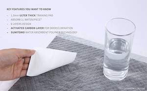 Пользовательские частные этикетки бамбуковый уголь волокна pet мочи поглощающий коврик для щенка собаки обучение домашних животных туалет горшок подгузники - Product Image 4