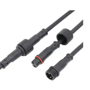 Conector de cable moldeado de 2 pines para tira de luces LED, material impermeable IP65, tipo de prensado de plástico macho hembra