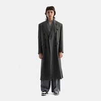 Automne Mujer Para Largo Abrigo personnalisé Long pardessus de haute qualité Double boutonnage bouton gris manteau pour les femmes
