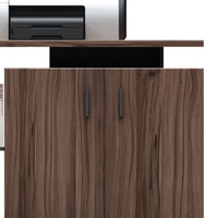 Meuble de rangement moderne pour bureau, avec base pour imprimante, tiroir verrouillable, cloison latérale de bureau, design bas – Durable, écologique, 2 tiroirs