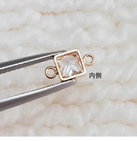 GP nouveau connecteur de lunette de pierre de naissance carrée 14k gold filled S925 connecteur permanent résultats de bijoux en gros