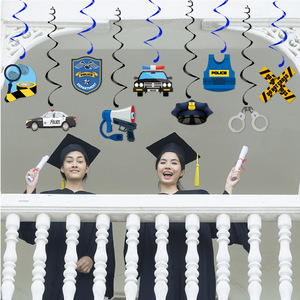 Décorations de fête de remise de diplôme de l'Académie de police DAMAI et pics alimentaires pour les fournitures de fête de remise de diplôme des officiers de police - Product Image 1