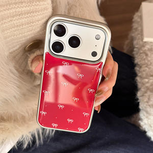 Suitable for iPhone 17 Pro Max case, premium red with gold butterfly resin hard case, full coverage, shockproof - Product Image 3