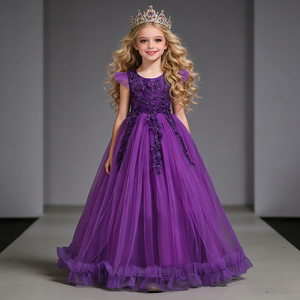 Vestido Largo de Tul con Malla para Niñas Mayores, Estilo Princesa, Personalizado al por Mayor, para Adolescentes, para Actuaciones de Piano y Ceremonias - Product Image 2