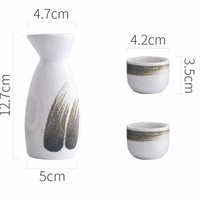 ESTICK Compacte Keramische Sake Decanter Set Japans Minimalistisch Design Lichtgewicht 50g per stuk Klein Familie Binnen Wijnproeverij