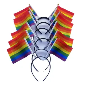 All'ingrosso a buon mercato orgoglio Gay LGBT cappuccio bandiera arcobaleno fascia Unisex per festa