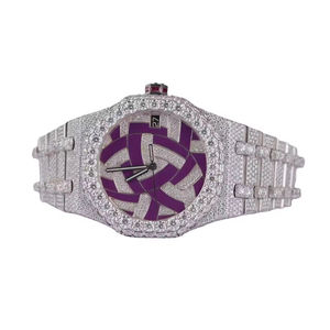 <b>Men's</b> <b>Square</b> Iced Moissanite Quartz Stainless Steel ETA Movement 10 Bar Water Resistant 40MM Dial Fashion Luxury Hip Hop <b>Watch</b> - Product Image 6