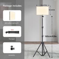 Lumière LED professionnelle à panneau plat tricolore de 24 pouces, 80W, AC 100-240V, trou de vis 1/4'', pour photographie, caméra, diffusion en direct