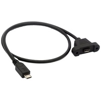 Câble d'extension Micro USB mâle vers femelle avec blindage en feuille de cuivre pur, montage sur panneau