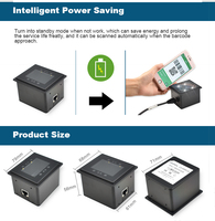 Pemindai Barcode Rakinda Industrial Tetap 2D/QR/1D Antarmuka USB Ukuran A4 untuk Mesin Penjual Otomatis & Kontrol Akses