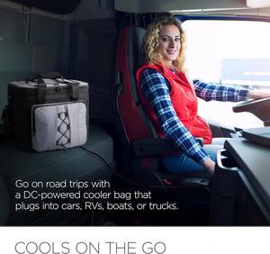 Sac isotherme |   Glacière de voyage thermoélectrique souple de 18 L avec bandoulière et prise DC 12 V pour voiture, camion et camping-car - Product Image 6