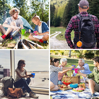 Gobelet pliable en silicone de qualité alimentaire, portable, durable, multicolores, étanche, pour le camping et la randonnée en plein air
