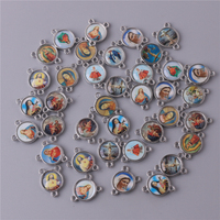 Centre de 108 pièces, 14*19mm, bijoux religieux, images mixtes, pour bricolage, cadeau, chapelet de prière et bijoux faits à la main