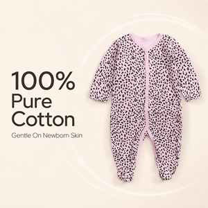 Combinaison à pieds pour nouveau-né, pyjama en coton doux à manches longues pour bébé, combinaison unisexe pour garçon et fille, 0-12 mois - Product Image 6