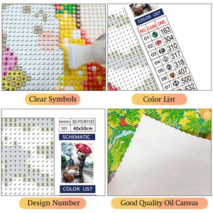 Kit de pintura de diamantes 5D DIY de alta gama, con lentejuelas cortas suaves, <span class=keywords><strong>lienzo</strong></span> redondo y cuadrado, y diseño de rana colorida con perforación completa AB - Product Image 3