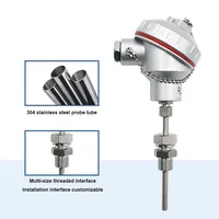 Resistencia Térmica Industrial PT100/PT1000 50mm 100mm 200mm, Sensor de Temperatura Sanitario con Abrazadera, Termopar OEM/ODM, Termopozo