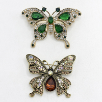Broche élégante en alliage avec cristal créé, style vintage fantaisie, broche fleur pour femme, cadeau de mariage, décoration de vêtements