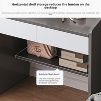 Table de vanité de maquillage minimaliste moderne de luxe armoire de rangement intégrée panneau de miroir éclairé en acier inoxydable fixé au mur