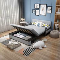 Sofá Cama Convertible Reclinable Moderno con Almacenamiento, Funda Extraíble, Estructura Metálica Plegable para Dormitorio/Comedor y Espacios Pequeños