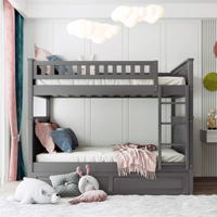 Meubles de maison modernes, lit superposé en bois pour chambre à coucher, cadre de lit superposé complet avec lit gigogne double