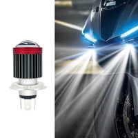 H4 9003 HB2 HS1 LED Moto Phare Ampoule Ange Diable Yeux Rouge Bleu Double Lentille Blanc Jaune Spot 6000K 3500K Salut Lo Faisceau