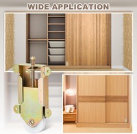 Ensemble de roulettes pour porte miroir WEKIS, roulettes concaves en nylon pour porte coulissante avec roulements à billes, quincaillerie pour porte coulissante de placard