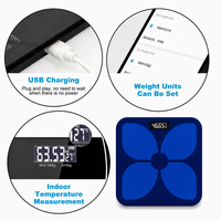 Báscula Inteligente Digital Bluetooth para Baño, con Seguimiento de Datos de Peso, Diseño Ondulado, 180 kg, Suministro Directo, Venta al Por Mayor