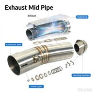 Système d'échappement complet de course modifié de qualité européenne pour moto V8, compatible JOG V8, DIO, BWS, ZX, DIO90, RR, DIO 26AA, ZX 26AA