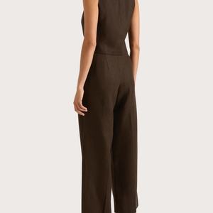 Vente en gros OEM, ensembles pour femmes, veste et pantalon, été, coton et lin, ensemble 2 pièces pour femmes - Product Image 4